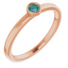 14 Karat Rose Gold 3 mm Round Genuine Real Alexandrite Ring