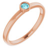 Blue Zircon in 14 Karat Rose Gold 3 mm Round Blue Zircon Gemstone Ring
