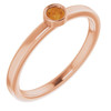 14 Karat Rose Gold 3 mm Round Citrine Gemstone Ring