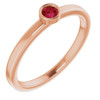Genuine Ruby Ring in 14 Karat Rose Gold 3 mm Round Ring