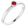 Ruby Platinum 3 mm Round Lab Ruby Gemstone Ring