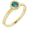 Lab Grown Alexandrite set in 14 Karat Yellow Gold 4.5 mm Round Lab Alexandrite Ring