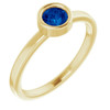 Real Sapphire set in 14 Karat Yellow Gold 4.5 mm Round Shape  Sapphire