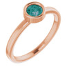 Lab Grown Alexandrite set in 14 Karat Rose Gold 4.5 mm Round Lab Alexandrite Ring