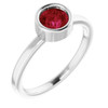 Natural Ruby in 14 Karat White Gold 5.5 mm Round Gemstone Ring