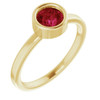 Natural Ruby in 14 Karat Yellow Gold 5.5 mm Round Gemstone Ring
