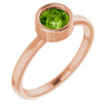 Peridot in 14 Karat Rose Gold 5.5 mm Round Peridot Gemstone Ring
