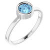 Platinum 5.5 mm Round Aquamarine Gemstone Ring