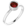 Platinum 5.5 mm Round Mozambique Garnet Gemstone Ring