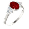 Sterling Silver Ruby and 0.25 Carat Diamond Ring