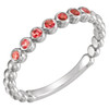 Buy 14 Karat White Gold Mozambique Garnet Stackable Ring