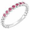 Ruby Ring in Platinum Ruby Stackable Ring