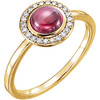 Buy 14 Karat Yellow Gold Rhodolite and 0.10 Carat Diamond Ring