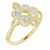 14 Karat Yellow Gold .375 Carat Diamond Clover Ring