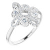 Genuine Diamond Ring in Platinum 3/8 Carat Diamond Clover Ring   