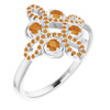 Platinum Citrine and 00.17 Carat Diamond Clover Ring