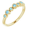 14 Karat Yellow Gold Aquamarine Bezel Set Ring