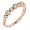 14 Karat Rose Gold Aquamarine Bezel Set Ring