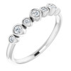 White Diamond Ring in 14 Karat White Gold .08 Carat Diamond Bezel-Set Ring 