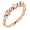 Genuine Diamond set in 14 Karat Rose Gold .08 Carat Diamond Bezel Set Ring