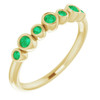 14 Karat Yellow Gold Emerald Bezel Set Ring