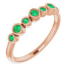 14 Karat Rose Gold Emerald Bezel Set Ring