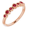 Created Ruby Gem in 14 Karat Rose Gold Ruby Bezel Set Ring