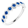 Lab Blue Sapphire Ring Platinum Sapphire Stackable Ring