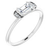 Sapphire in 14 Karat White Gold Sapphire and .02 Carat Diamond Stackable Ring