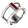14 Karat White Gold Ruby Baguette Ring
