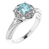 Blue Topaz in 14 Karat White Gold Sky  Blue Topaz and .08 Carat Diamond Ring