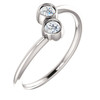 Natural Sapphire set in 14 Karat White Gold2 Stone Ring