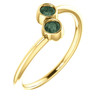 14 Karat Yellow Gold Lab Grown Alexandrite 2 Stone Ring