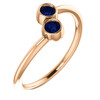 14 Karat Rose Gold Blue Sapphire Stone Ring