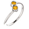 14 Karat White Gold Citrine 2 Stone Ring