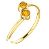 14 Karat Yellow Gold Citrine 2 Stone Ring