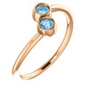 Buy 14 Karat Rose Gold Sky Blue Topaz 2 Stone Ring