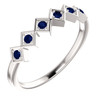 Platinum Blue Sapphire Stackable Ring