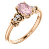 14 Karat Rose Gold Morganite and .04 Carat Diamond Ring