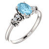 Buy Platinum Aquamarine and .04 Carat Diamond Ring