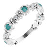 Lab Grown Alexandrite set in 14 Karat White Gold Lab Alexandrite and .03 Carat Diamond Ring