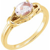 Pink Morganite Ring in 14 Karat Yellow Gold 6x4 mm Oval Morganite Knot Ring