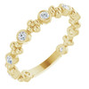 Genuine Diamond set in 14 Karat Yellow Gold 0.25 Carat Diamond Beaded Ring