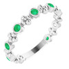 Emerald Ring in Platinum Emerald Beaded Ring