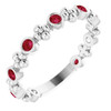 Ruby Ring in 14 Karat White Gold Ruby Beaded Ring