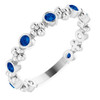 Real Sapphire set in Sterling Silver Beaded Ring