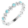Blue Zircon in Sterling Silver  Blue Zircon Beaded Ring