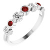14 Karat White Gold Garnet Bezel Set Ring