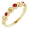 Genuine Ruby Ring in 14 Karat Yellow Gold Ruby Bezel Set Ring