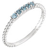 14 Karat White Gold Aquamarine Stackable Ring